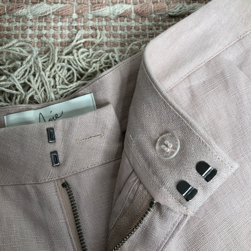JOIE Leiden Picnic Pink Linen Falt-Front Dress Shorts Sz 2 Low Rise Y2K Preppy - Picture 9 of 15